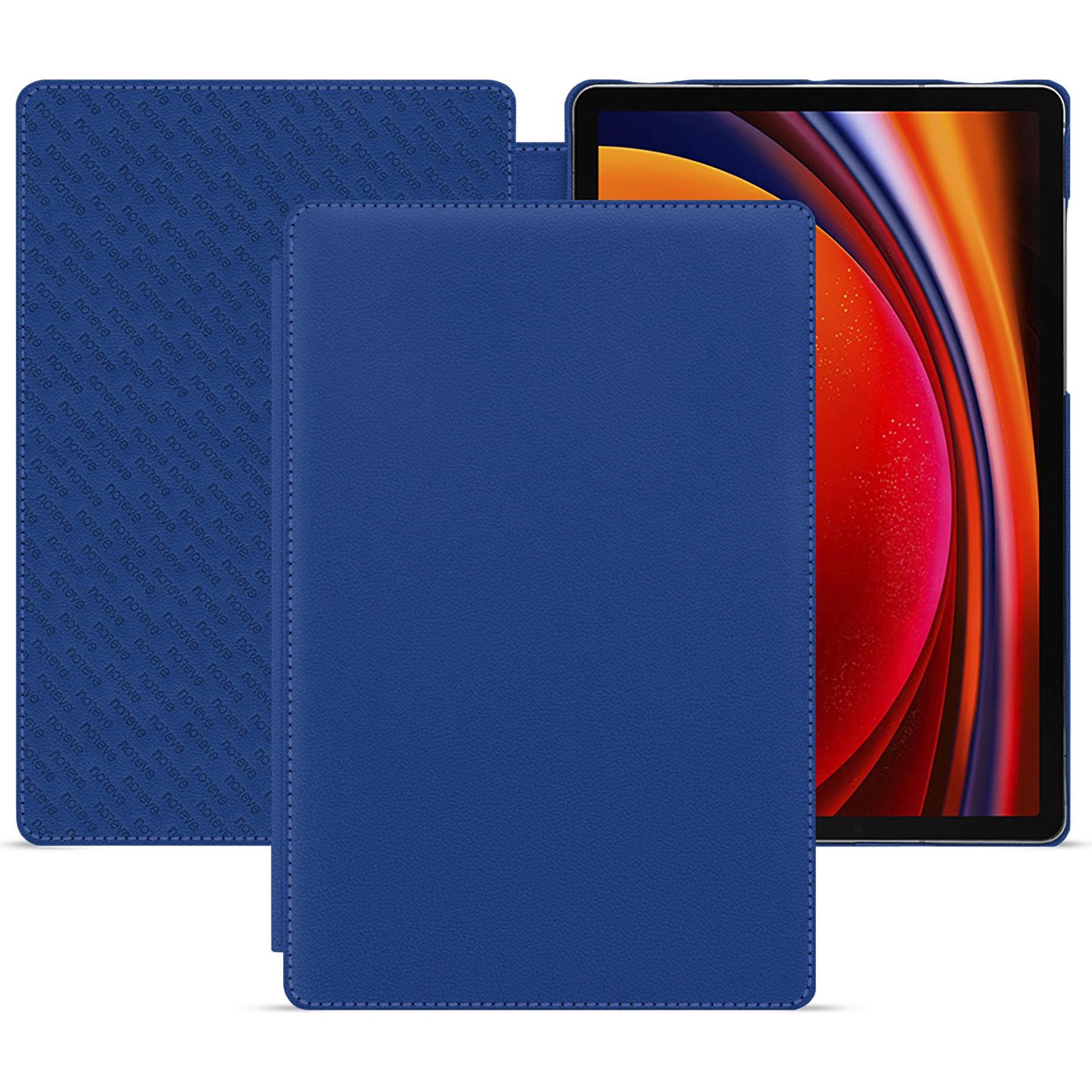 Noreve Lederschutzhülle horizontal (Galaxy Tab S9), Tablet Hülle, Blau
