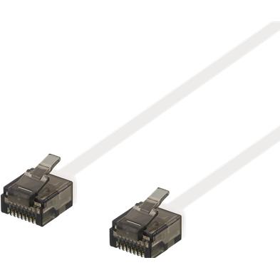 Thumbnail - Deltaco TP-kabel CAT6a U/UTP flat 0.3m vit (U/UTP, CAT6a, 0.30 m), Netzwerkkabel