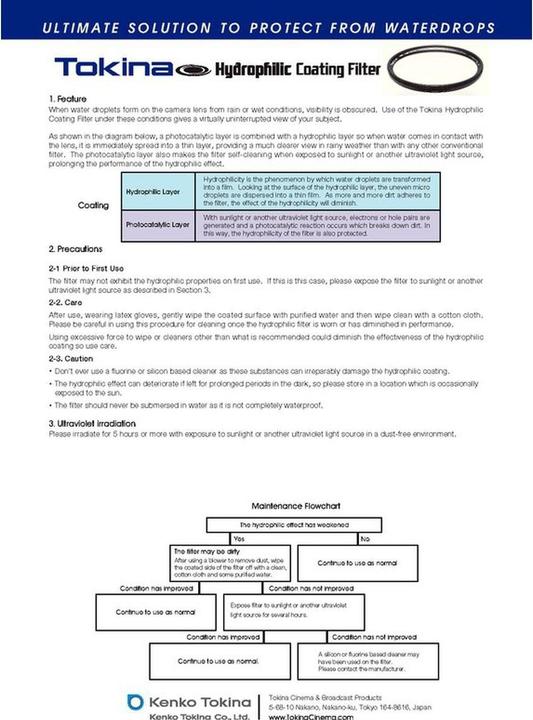 Actual product image Tokina 105.0mm Hydrophilic (105 mm, Protection filter)