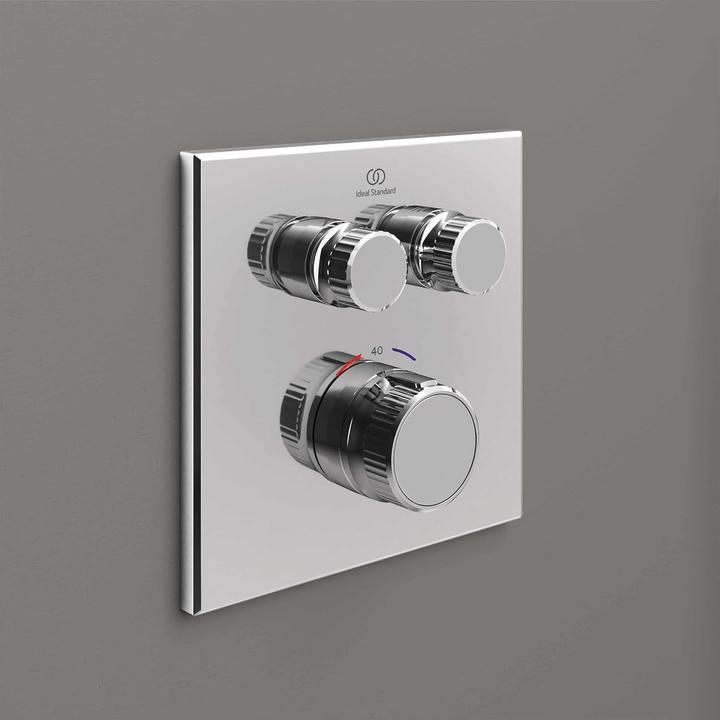 Actual product image Ideal Standard IDS flush-mounted shower thermostat Navigo CERATHERM 2 consumer, angular chrome
