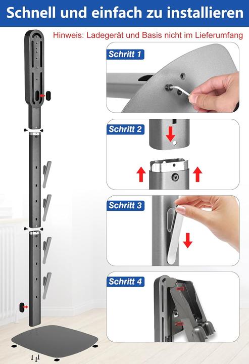 Immagine prodotto Huquter Freistehender Staubsaugerständer mit Zubehörhaken