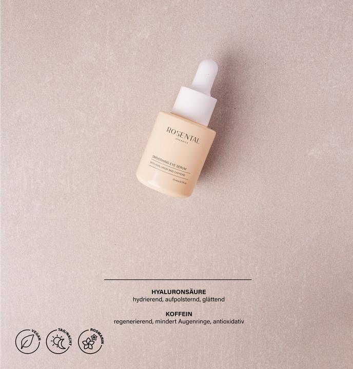 Produktbild Rosental Organics Rosental Face Care - Smoothing Eye Serum (Augenpflege Serum, 15 ml, Tag + Nacht)