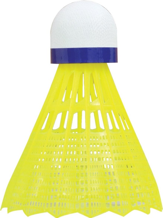 Actual product image Talbot Torro Badminton ball Tech 350, medium, yellow/blue durable leisure and training nylon shuttlecock with