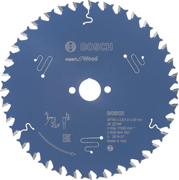 Produktbild Bosch Professional Zubehör Kreissägeblatt Expert for Wood, 165 x 20 x 2,6 mm, 36