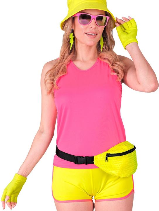 Produktbild Widmann Neon gelbe Fingerlose Woll Handschuhe