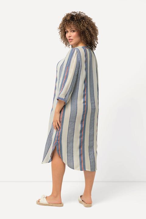 Produktbild Ulla Popken Kaftan, Musterstreifen, Oversized, V-Ausschnitt, 3/4-Arm (46, 48)