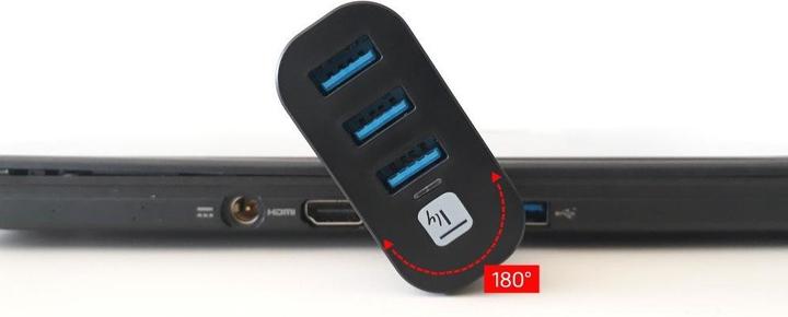 Actual product image Techly Mini Rotating Hub with 3 USB 3.0 (USB-A, 3 ports)
