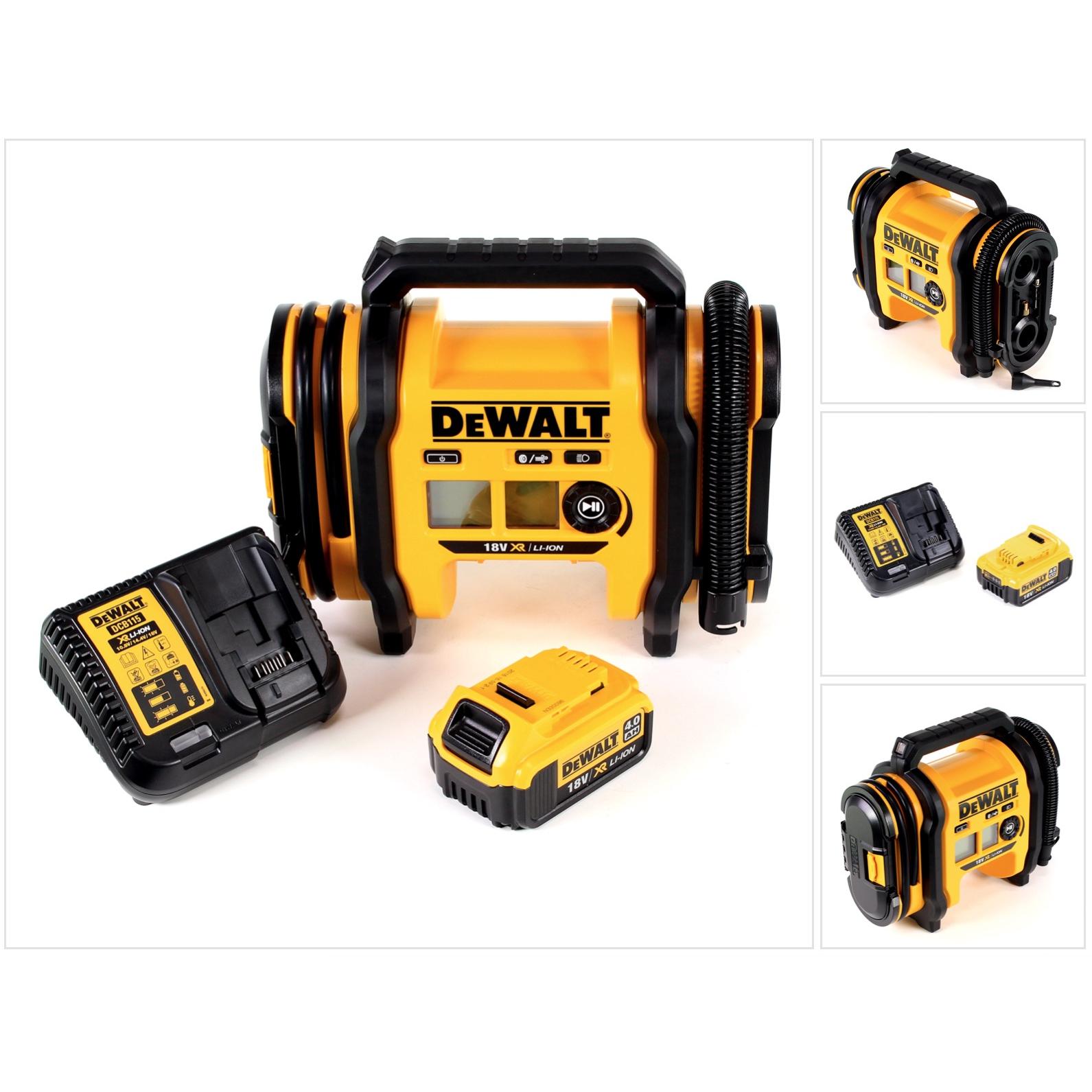 DeWalt, Kompressor, DCC 018 N Akku Luftkompressor 18V 11bar KFZ + 1x Akku 4,0Ah + Ladegerät (11 Bar, 14.70 l)