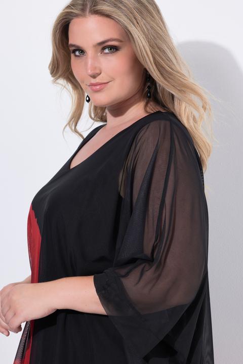 Produktbild Miamoda Mesh-Bluse, oversized, Blumendruck, blickdichtes Jerseytop (42, 44)