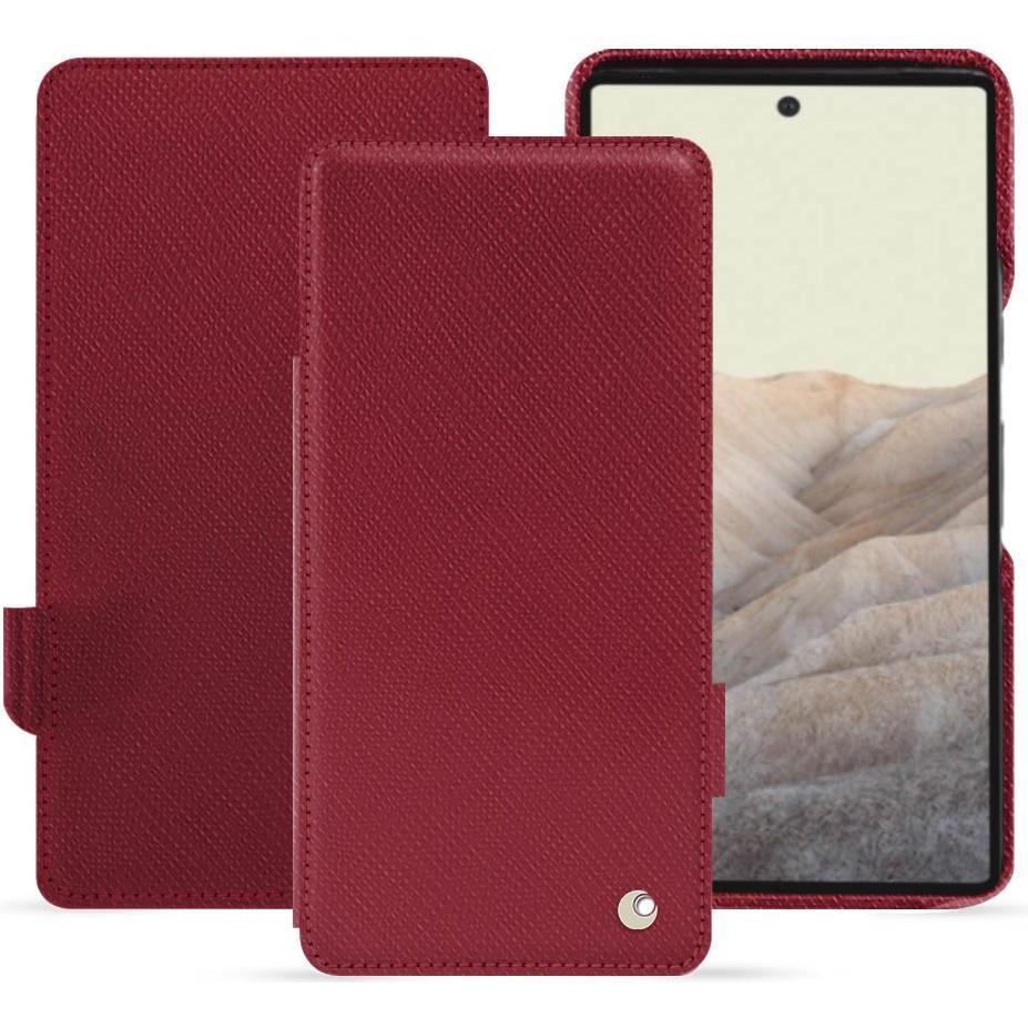 Noreve Lederschutzhülle horizontal (Google Pixel 7 Pro), Smartphone Hülle, Rot