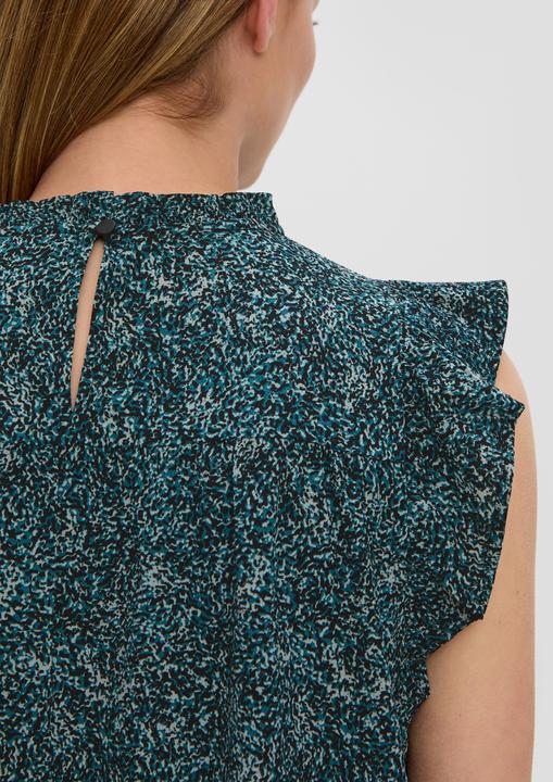Produktbild S.Oliver Bluse Gemusterte Bluse mit Volant-Ärmeln (42)
