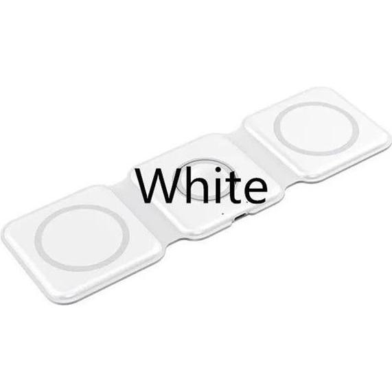 1st Cool 1stCOOL Caricabatterie portatile wireless Qi 3-in-1, MagSafe, nero, USB-C (15 W), Caricabatteria senza fili, Bianco