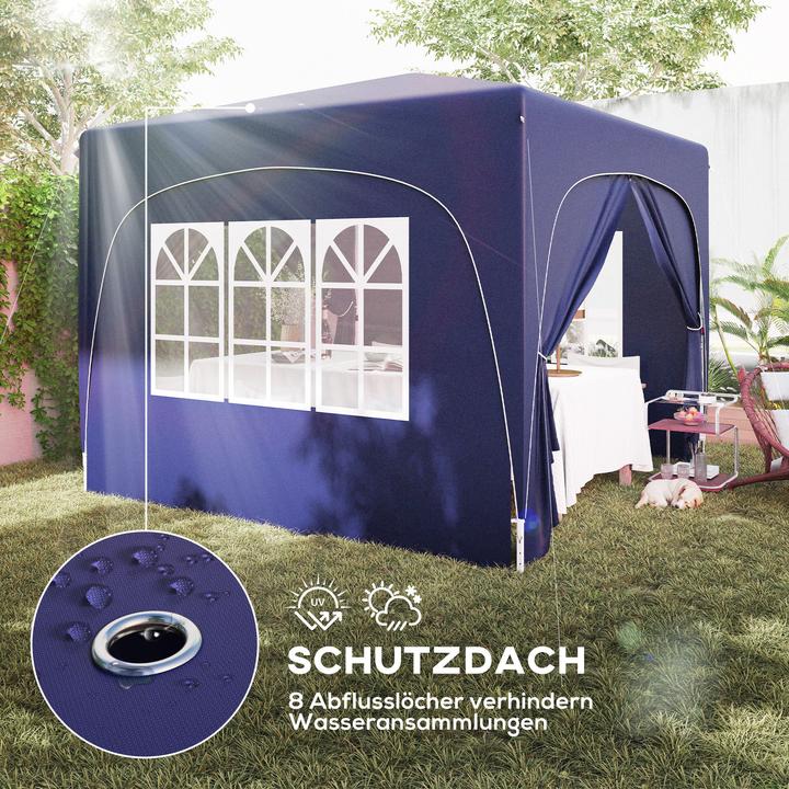 Actual product image Outsunny Pavillon Metall, Polyester Blau (300 cm, 300 cm)
