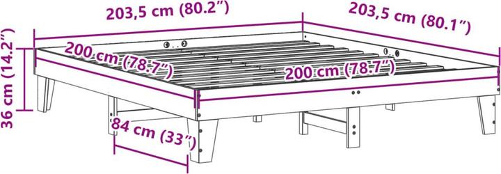 Image du produit vidaXL Bettgestell (200 x 200 cm)