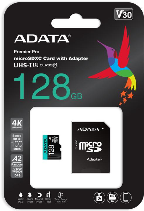 Image du produit Adata Adaptateur Premier Pro Incl. (128 Go, microSDHC, U3, UHS-I)