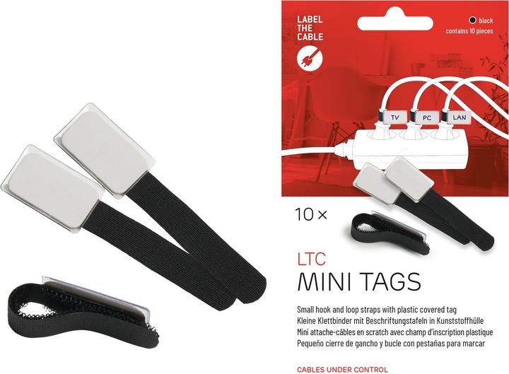 Produktbild Label-the-cable kleine Klettbinder mit Etikette (Klettkabelbinder, 90 mm, 10 Stk.)