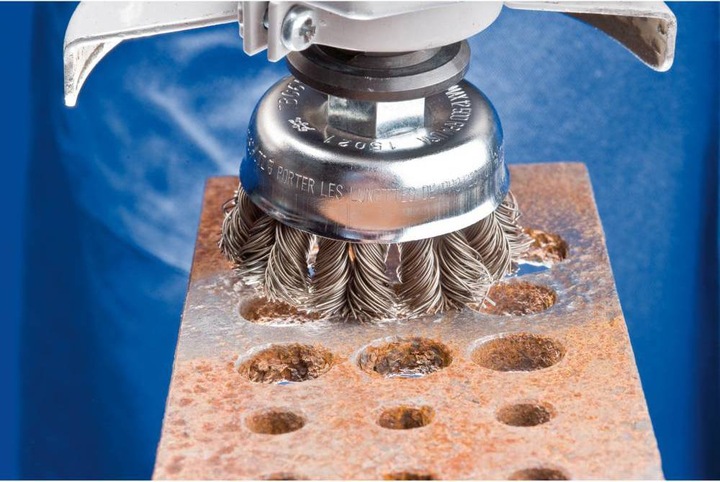Actual product image Pferd COMBITWIST cup brush knotted TBG Ø 65mm M14 steel wire-Ø 0.50 for angles (P50)