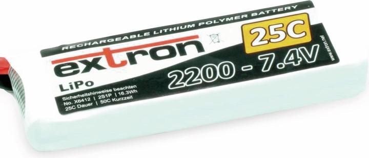 Produktbild Extron Modellbau LiPo Pack Extron X2 2200 mAh 7,4V 25C (XT60) (2200 mAh, 7.40 V)
