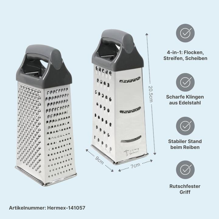 Immagine prodotto B-Home 4er-Set Edelstahl-Küchenreiben L & XL Gemüsereiben Handreiben