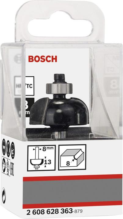 Produktbild Bosch Professional Zubehör Hohlkehlenfräser, 8 mm, R1 8 mm, D 28,7 mm, L 13 mm, G 54 mm
