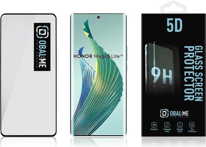 Actual product image - OBAL:ME 5D Glass Screen Protector for Honor Magic5 Lite Black (1 pcs., Honor Magic 5 Lite)