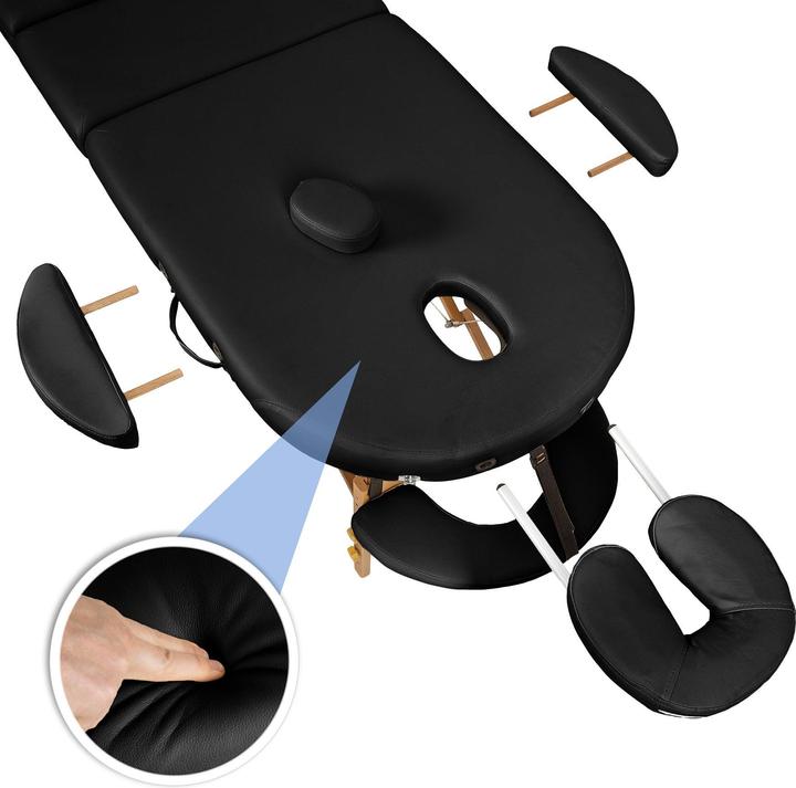 Image du produit tectake Table de massage Sawsan 3 zones avec rembourrage de 5cm et châssis en bois