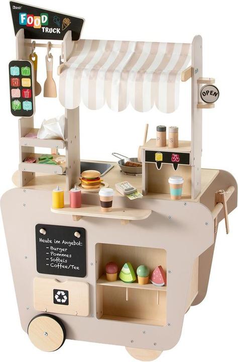 Howa XXL Spielzeug Foodtruck aus Holz – Kinderküche & Kaufladen in einem mit Zubehör 4756