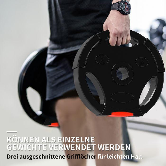 Image du produit Swisshandel24 4er-Set Hantelgewichte, 2 x 2,5 kg/5kg Gewichte, Hantelscheiben-Set, Schwarz (2 x 2,5 kg, 2 x 5 kg)