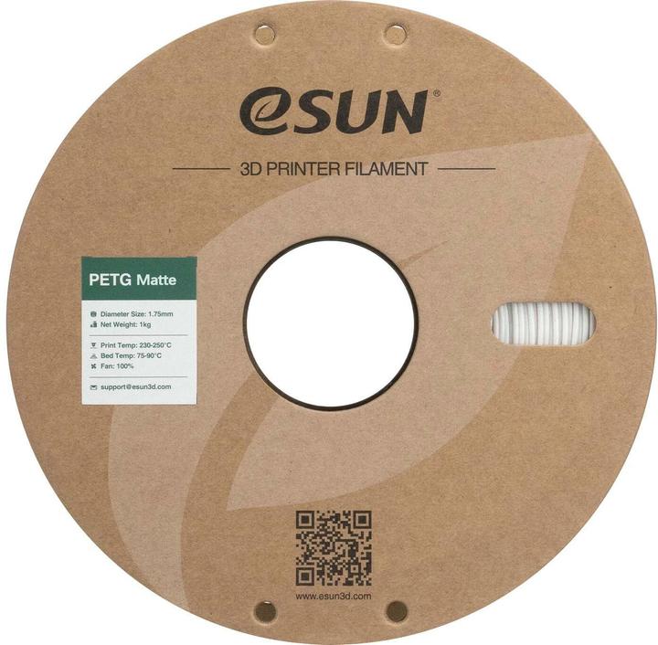 Actual product image eSUN Filament PET-G Matt Weiss 1.75mm 1000g (1.75 mm, 1000 g)