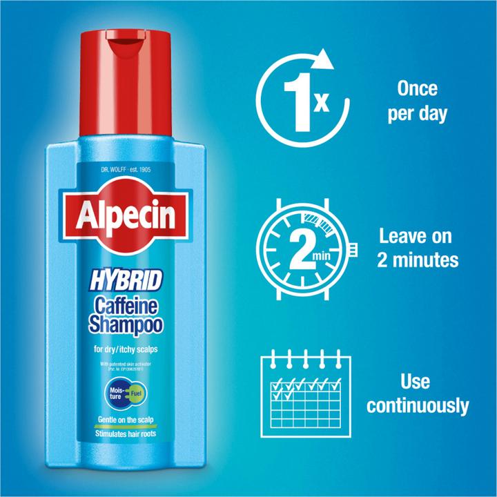Actual product image Alpecin Hybrid Sensitive Caffeine Shampoo (250 ml, Liquid shampoo)