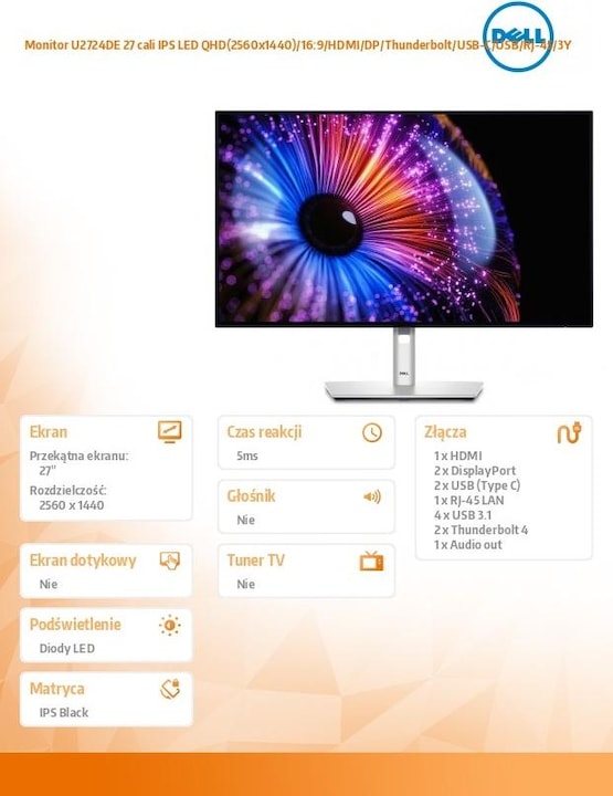 Produktbild Dell UltraSharp U2724DE (2560 x 1440 Pixel, 27")