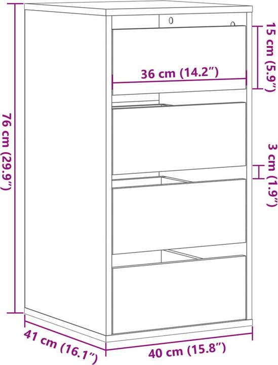 Image du produit VidaXL Commode (40 x 41 x 76 cm)