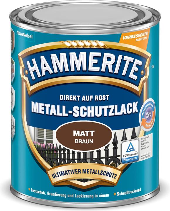 Hammerite Metal protective lacquer brown matt (750 ml, Brown)