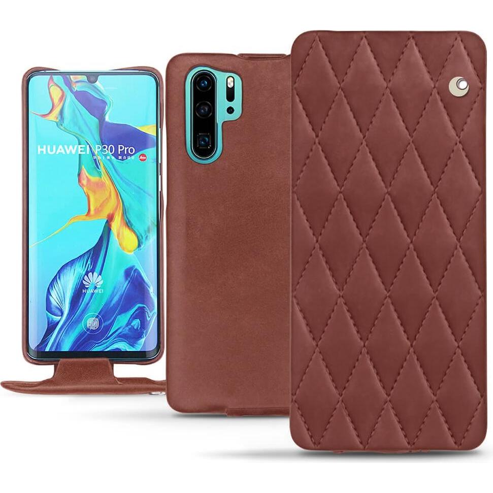 Noreve Lederschutzhülle vertikal (Huawei P30 Pro), Smartphone Hülle, Rot