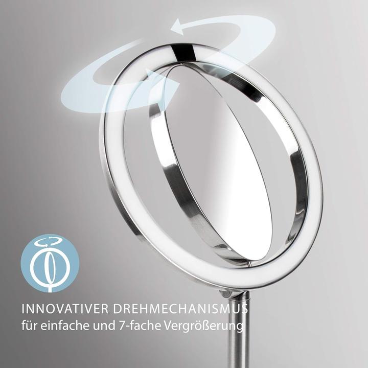 Produktbild Homedics Twist Make-up-Spiegel Freistehend Rund Edelstahl (16 x 16 x 37 cm)