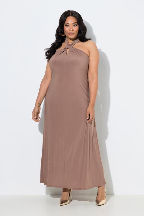 Image du produit Ulla Popken Robe maxi avec drapé, s'attachant dans la nuque, modèle sans manches (42, 44)