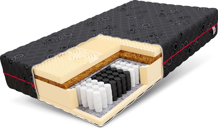 Avetoe Matratze 160x200 DARK - Kokos Jacquard-Bezug - H3 - 24cm (160 x 200 cm, Noyau de mousse)