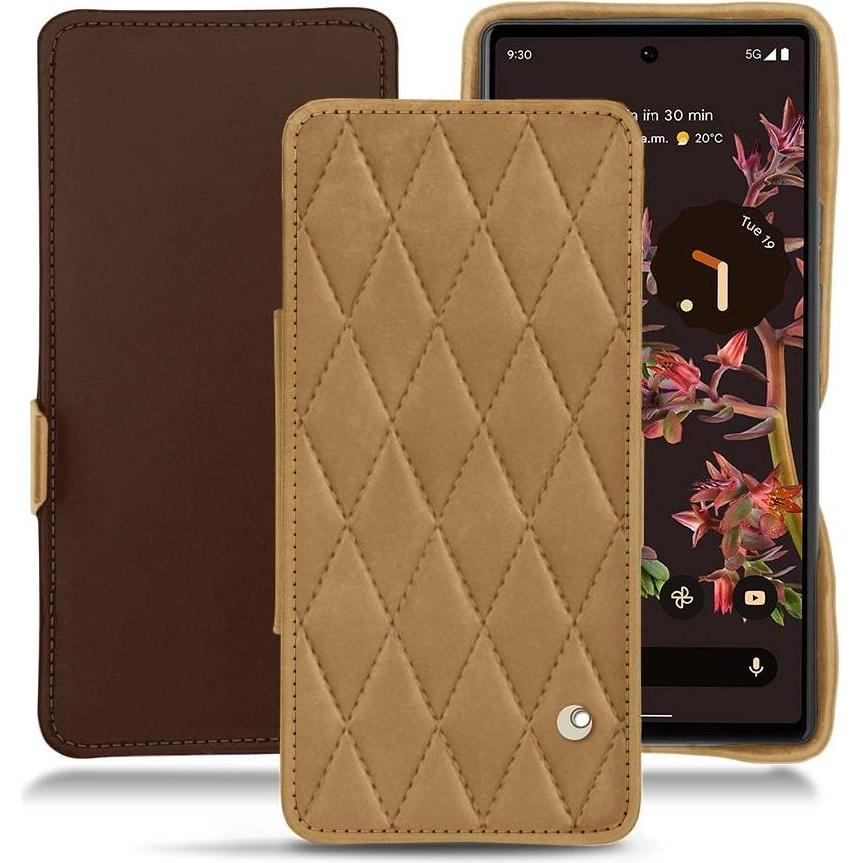 Thumbnail - Noreve Lederschutzhülle horizontal (Google Pixel 6), Smartphone Hülle, Braun
