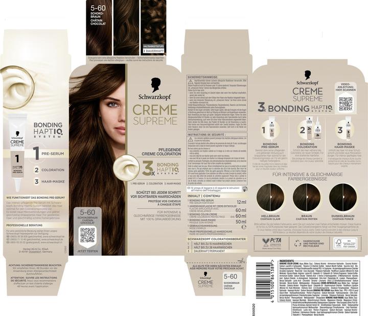 Actual product image Schwarzkopf Creme Supreme Creme Supreme Coloration (5-60 Chocolate brown)
