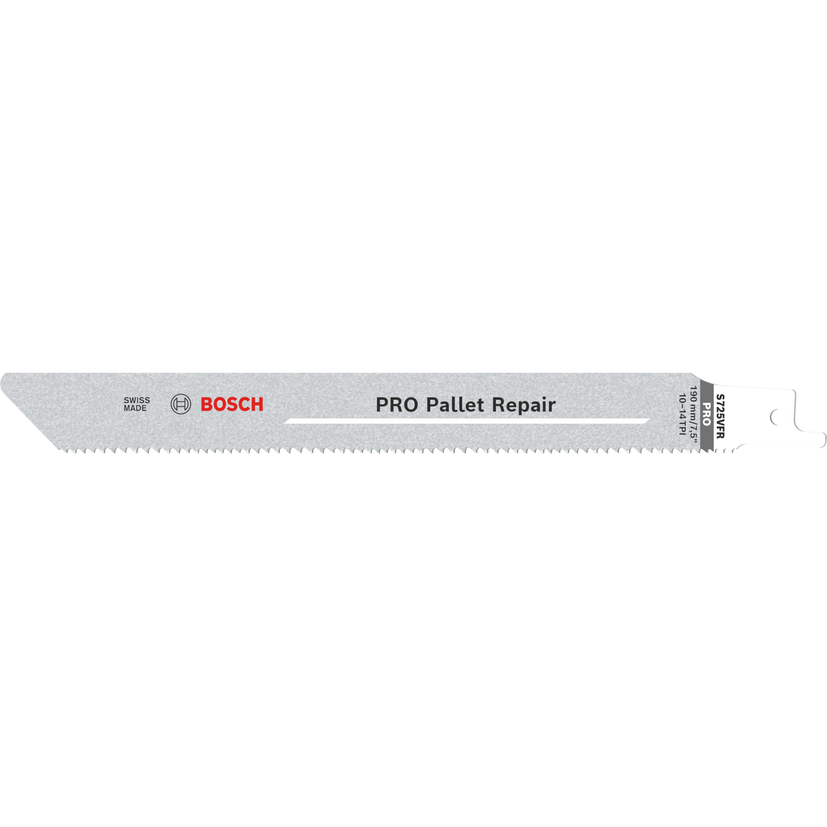 Bosch Professional Zubehör, Sägeblatt, PRO Pallet Repair S725VFR Blatt, 1,25 x 19 x 190 mm, 5-tlg.