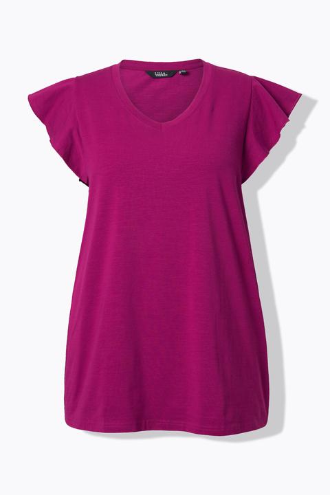 Actual product image Ulla Popken Cap Sleeve V-Neck Tee (42, 44)