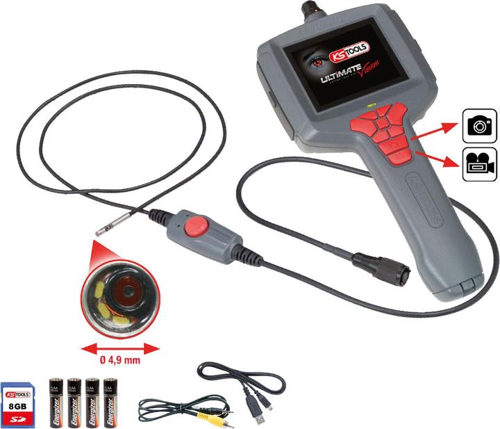Produktbild KS Tools ULTIMATEvision MASTER Videoskop-Satz, flexibel, Länge 1 m, Ø 4.9 mm, 6 Teile