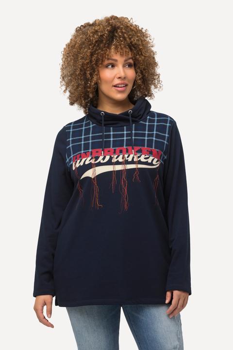 Produktbild Ulla Popken Sweatshirt, Karo, Frottee, Stehkragen, Langarm (42, 44)