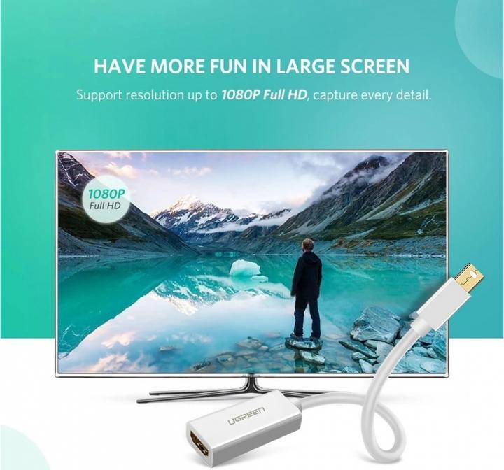 Produktbild Ugreen Mini Display Port zu HDMI Adapter Konverter 1080P (HDMI, Mini DP, 14 cm)