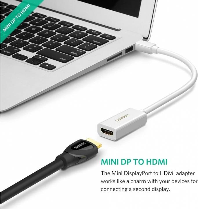 Produktbild Ugreen Mini Display Port zu HDMI Adapter Konverter 1080P (HDMI, Mini DP, 14 cm)