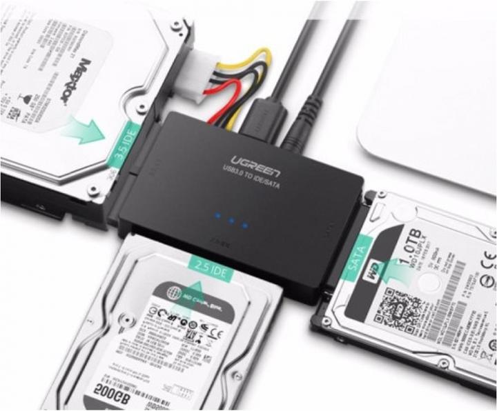 Actual product image Ugreen SATA IDE to USB 3.0 Adapter for 2.5" 3.5" SATA SSD HDD to USB 3.0 (1 m)