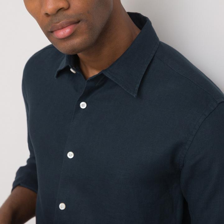 Produktbild La Redoute Collections Gerades Leinenhemd Signature mit langen Ärmeln (S)