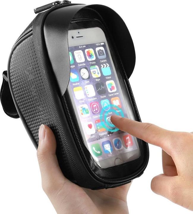 Produktbild Wozinsky Fahrradlenkertasche mit Handytasche 1l schwarz (WBB16BK) (1 l, Lenkertasche)