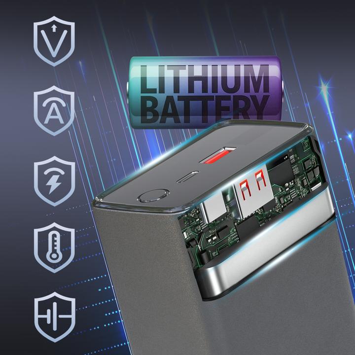 Actual product image Extralink EPB-127 30000mAh Srebrny | Powerbank | Power bank, 65W PD, USB-C (30000 mAh, 65 W, 111 Wh)