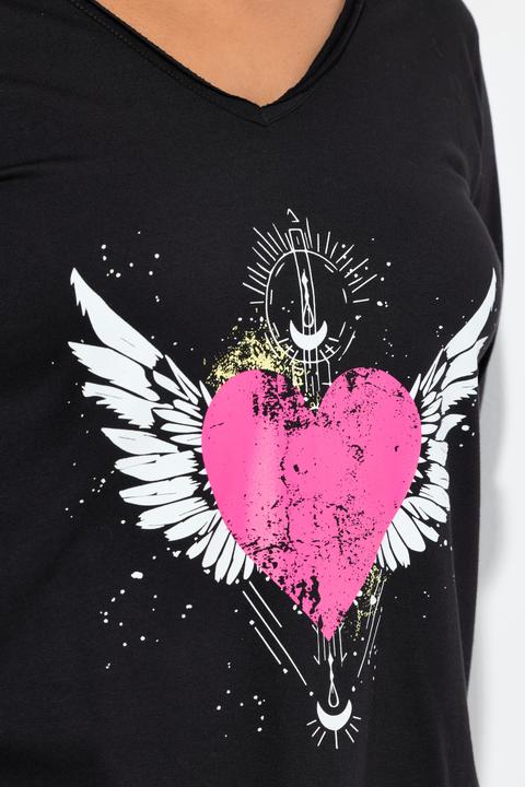 Actual product image Angel of Style Langarmshirt, A-Linie, Herz-Motiv (50)